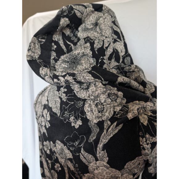 Lucky Brand Women's Small Floral French Terry Wrap Hooded Sweatshirt Cardigan - Picture 6 of 13